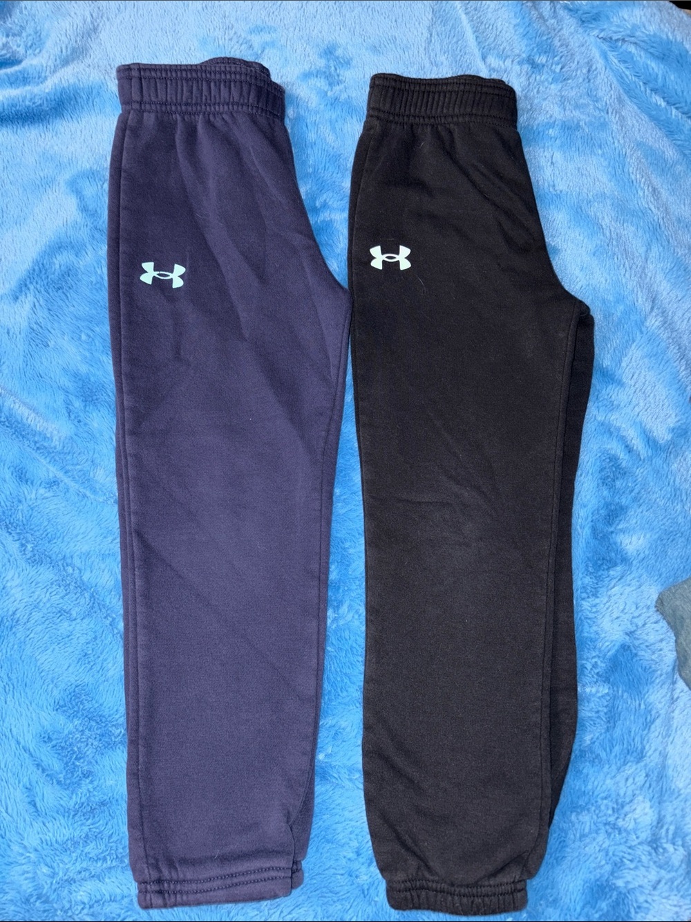 Under Armour Kids' Active Fleece Jogger Pants — Navy and Black
